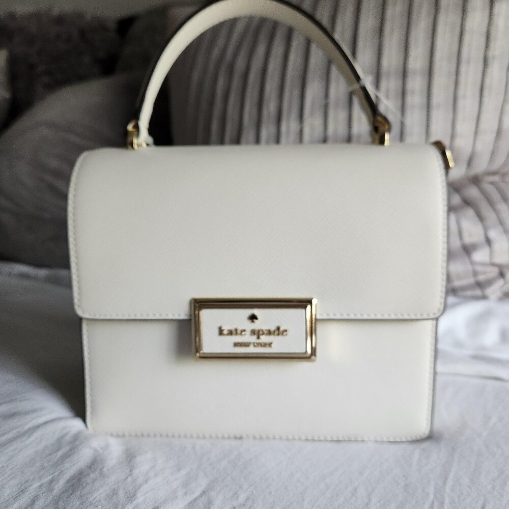 Kate Spade Cream Reegan Saffiano Leather Top handle tote, 6pc Set NWT - Picture 5 of 15